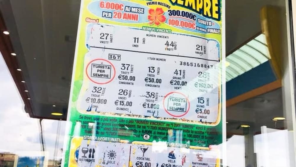 POLIGNANO Gioca 5 euro e vince 5 milioni di euro con “Il turista per sempre”