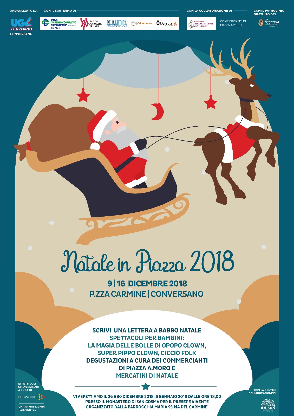 CONVERSANO Al via il Natale in Piazza con le luminarie Twinkly