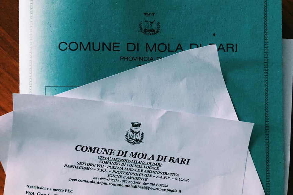 Mola, comunicato dagli uffici comunali