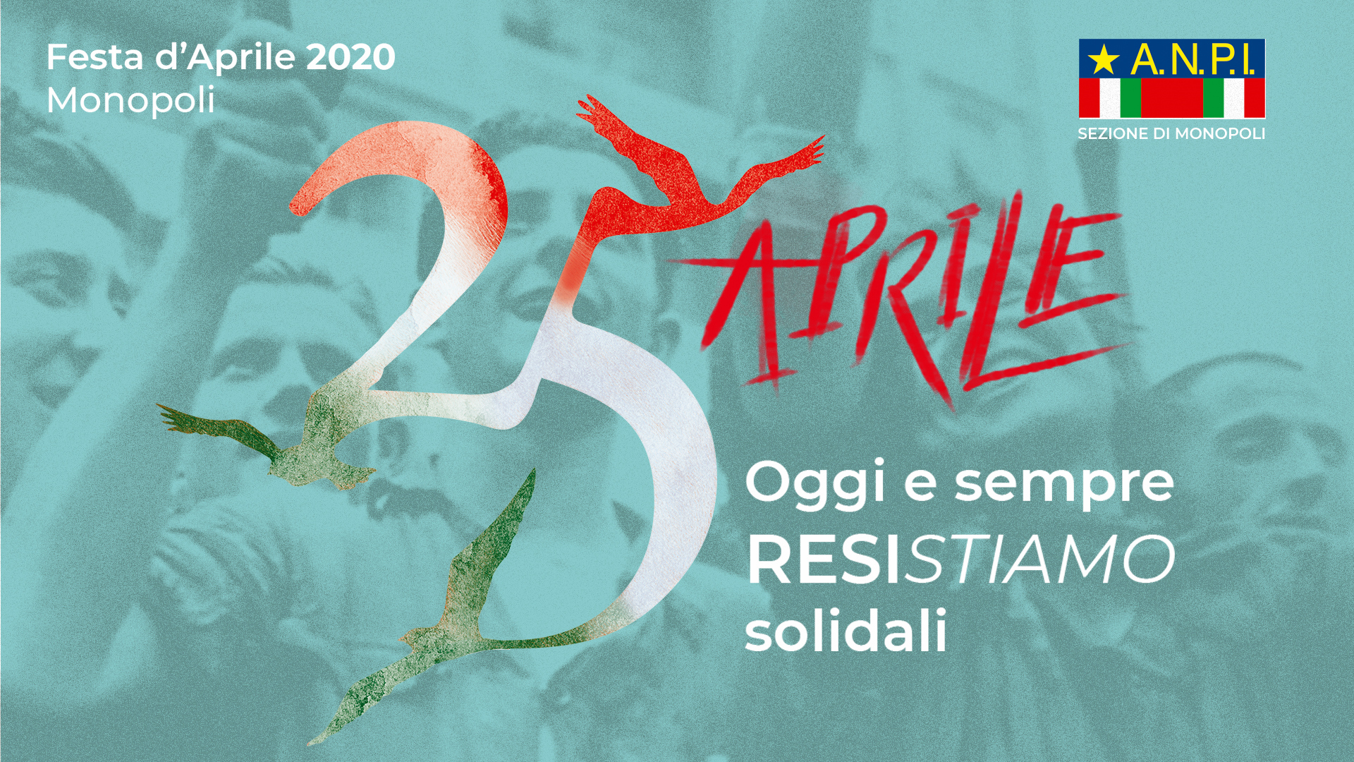 L’ANPI di Monopoli invita a festeggiare il 25 aprile nella “piazza virtuale”