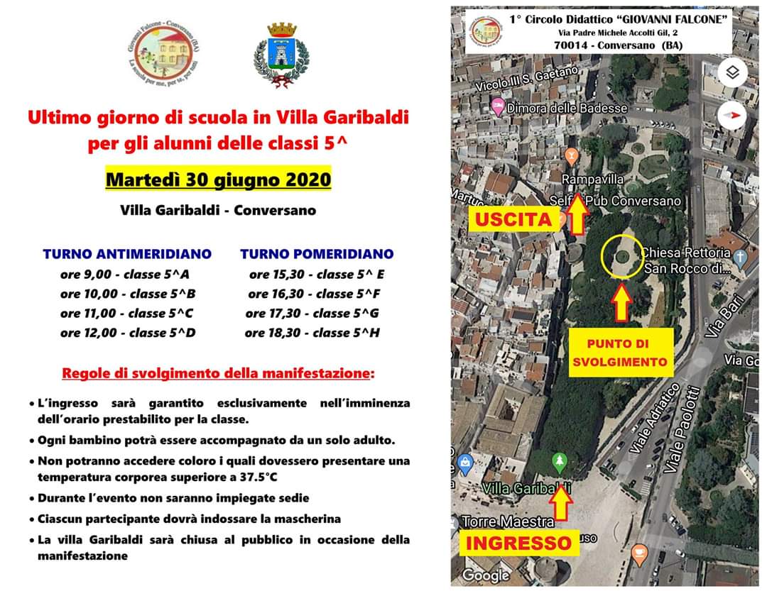 Conversano, cerimonia conclusiva alla “G. Falcone”