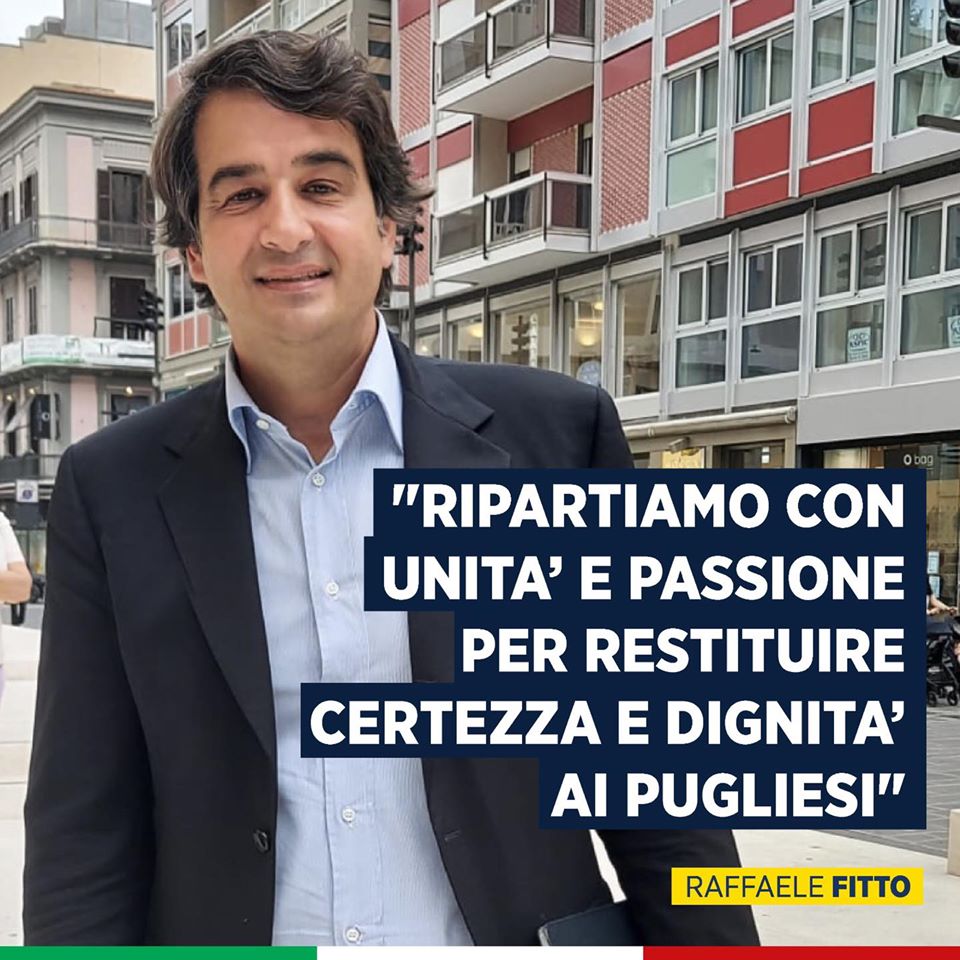 Fitto: “Restituiamo certezze e dignità alla Puglia”