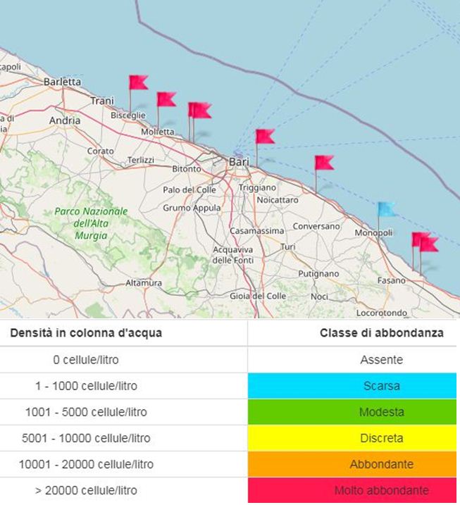 ALGA TOSSICA Tabella prelievi Arpa 15-31 luglio 2020