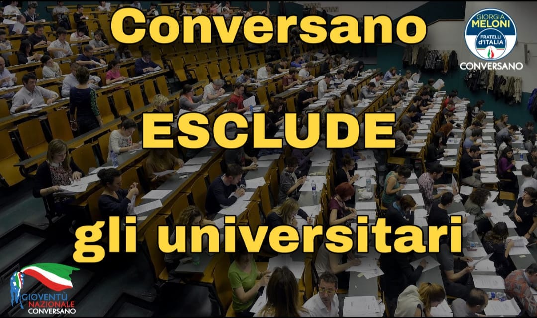 FdI: “Conversano esclude i neo laureati!”