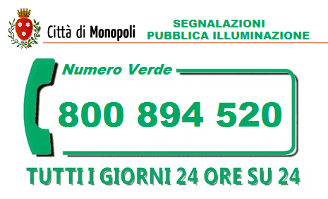 Monopoli, un numero verde per la pubblica illuminazione