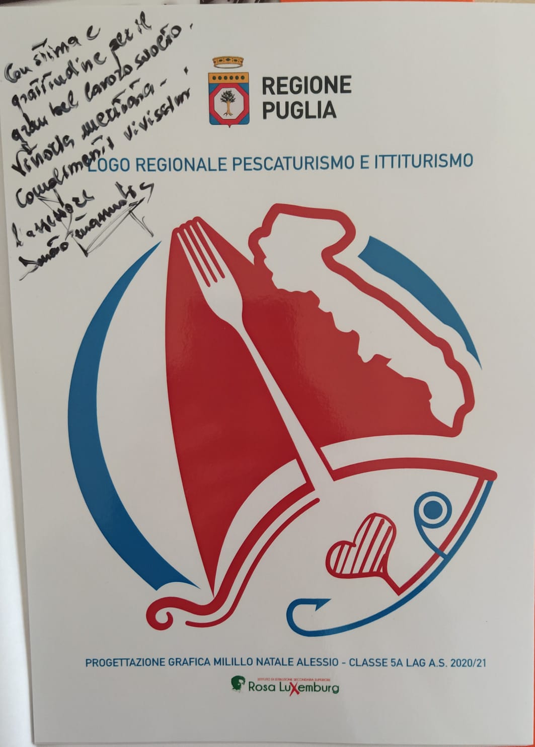 Puglia, nuovo logo pescaturismo realizzato da uno studente