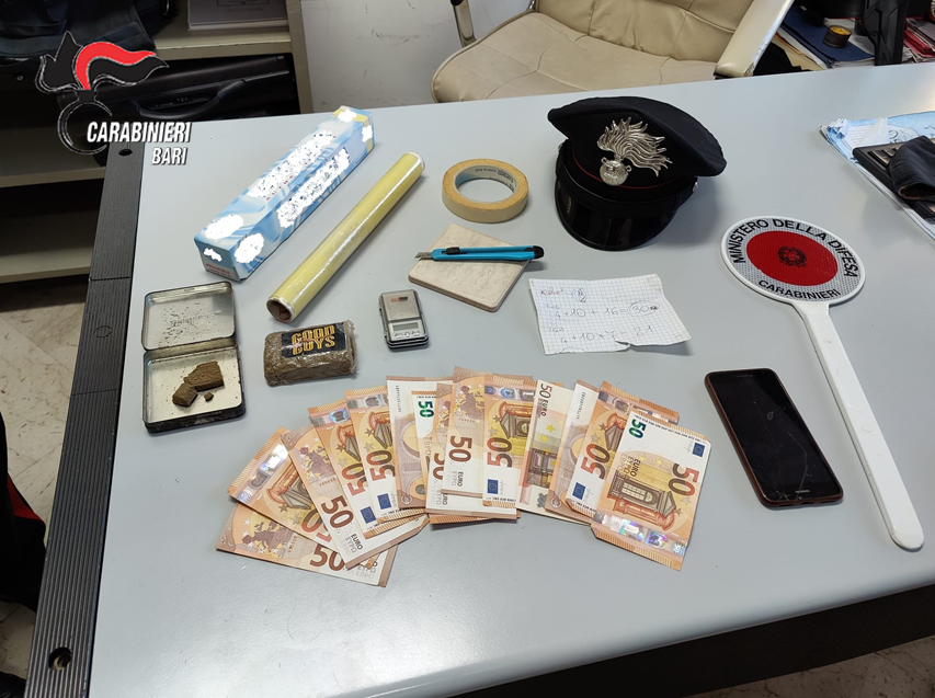 Noicattaro, un arresto per detenzione di droga