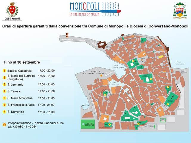 Monopoli, prolungamento apertura chiese fino al 30 settembre