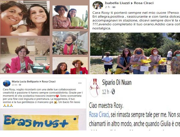 Monopoli, maestra Rosa, il dolore corre sui social