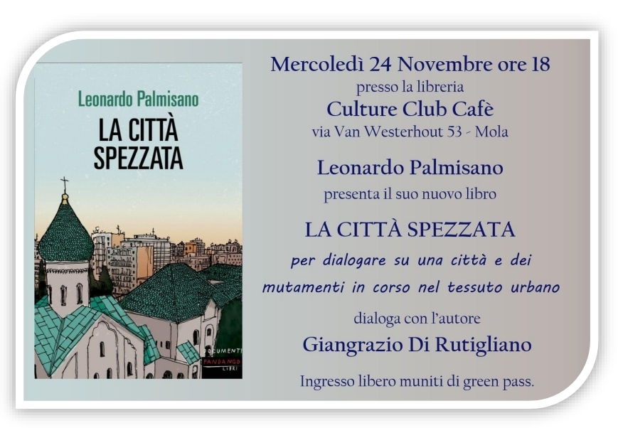Mola di Bari, presentazione del libro “La città spezzata”