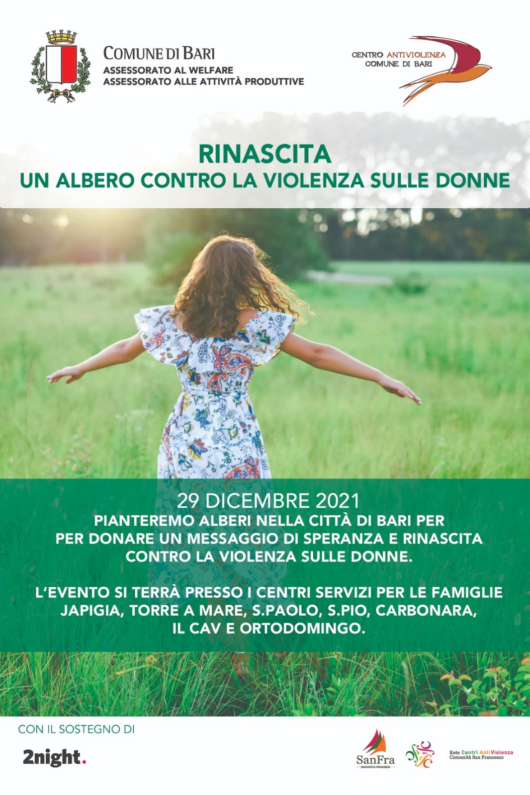 Bari, “Rinascita. Un albero contro la violenza sulle donne”
