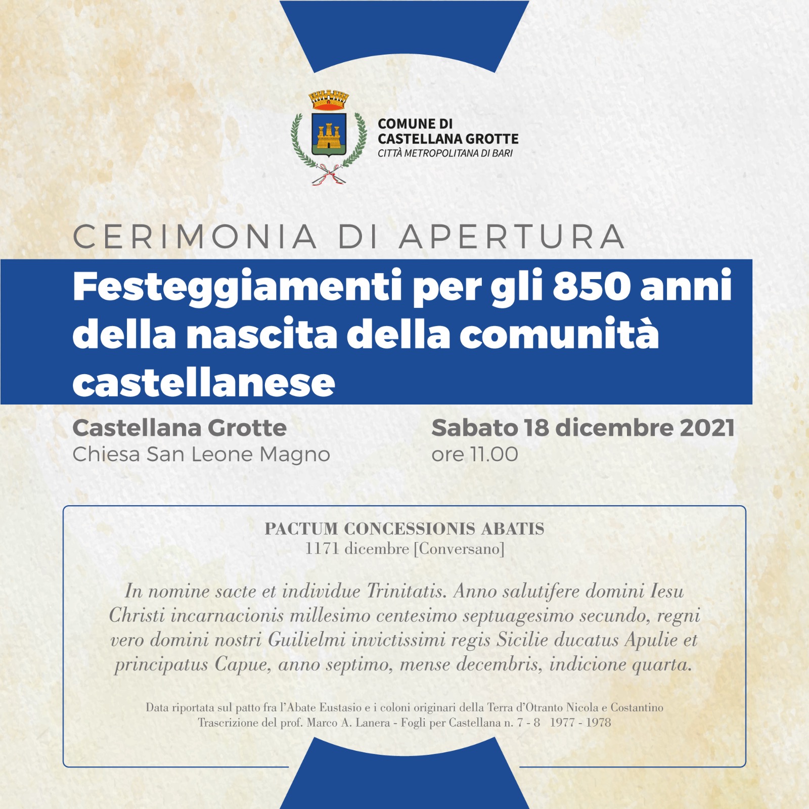 850 anni di Castellana - Cerimonia di apertura
