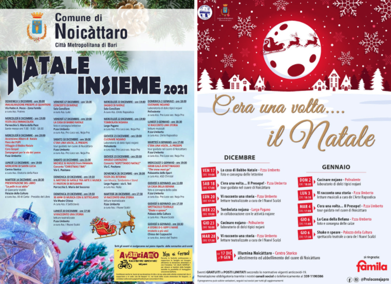 Noicàttaro, al via le iniziative natalizie organizzate dal Comune