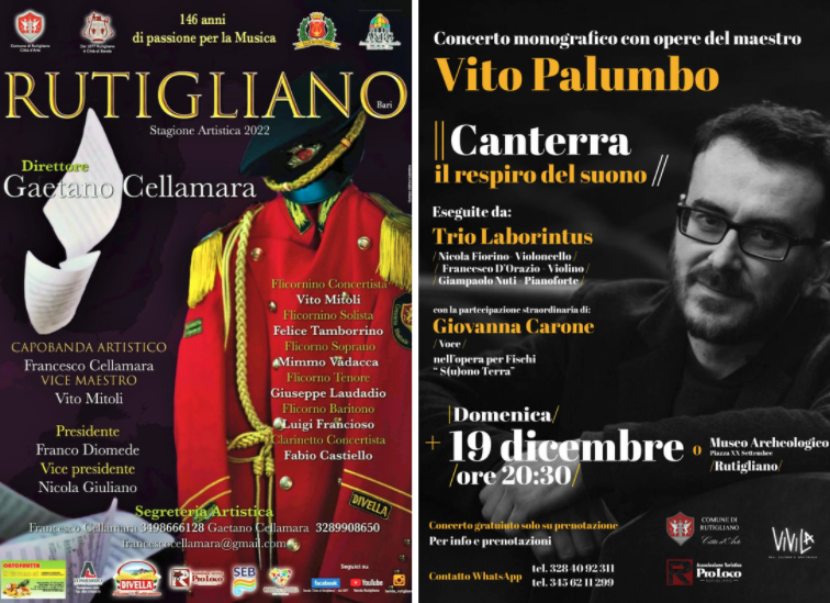 Rutigliano, domenica 19 dicembre due concerti