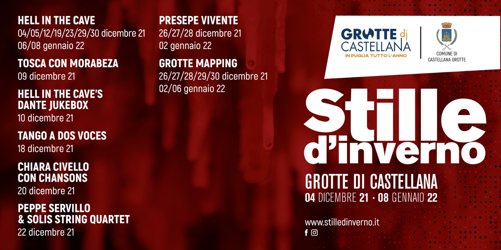 Castellana Grotte, calendario eventi Natale