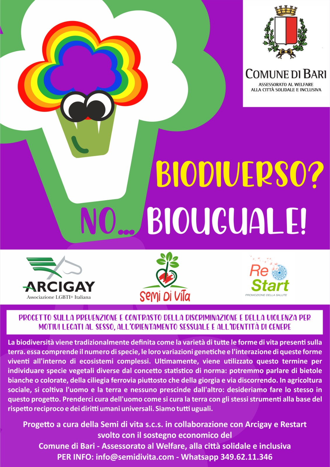 Bari, al via le attività di “Biodiverso? No, Biouguale!”