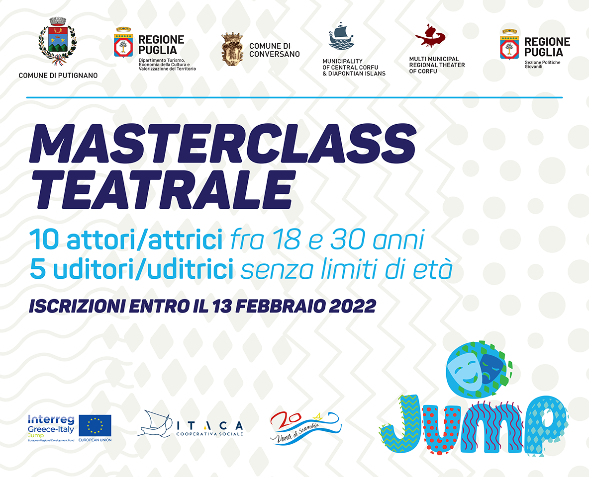 A Conversano, masterclass teatrale gratuita con Vetrano, Randisi e D’Avella
