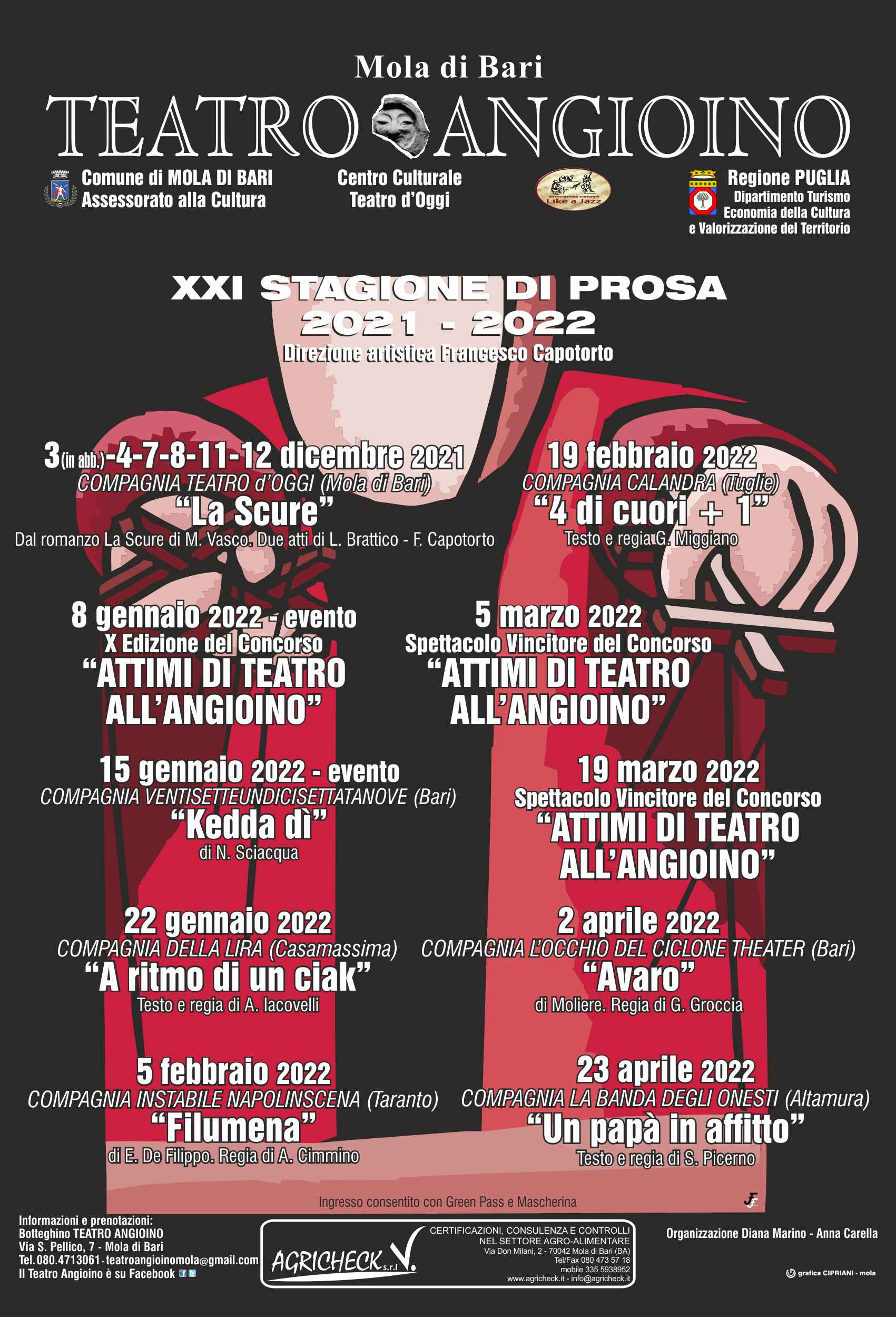 Mola, per la XXI Stagione di Prosa del teatro Angioino in scena “4 di CUORI (+1)”