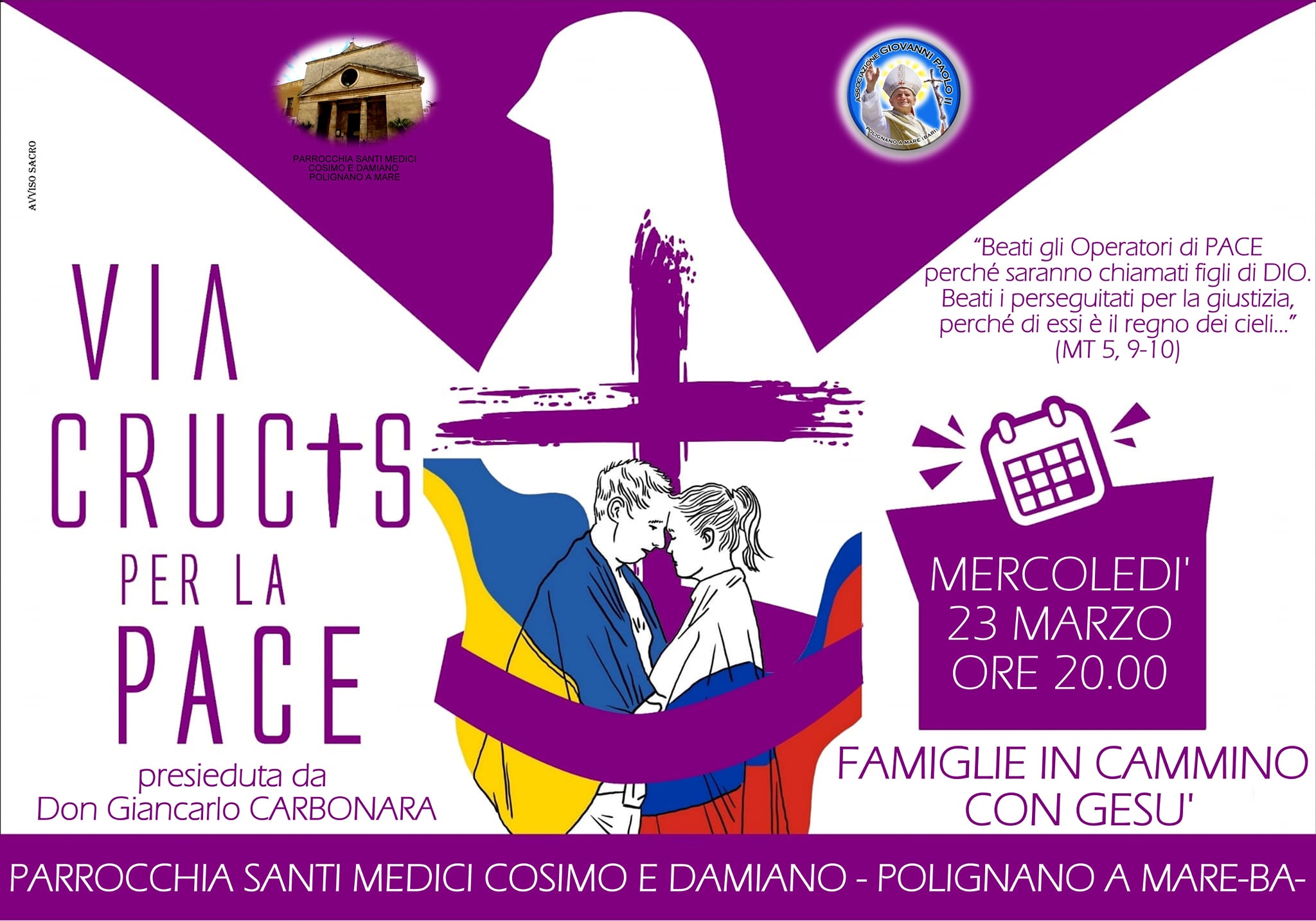 Polignano, via crucis della famiglia