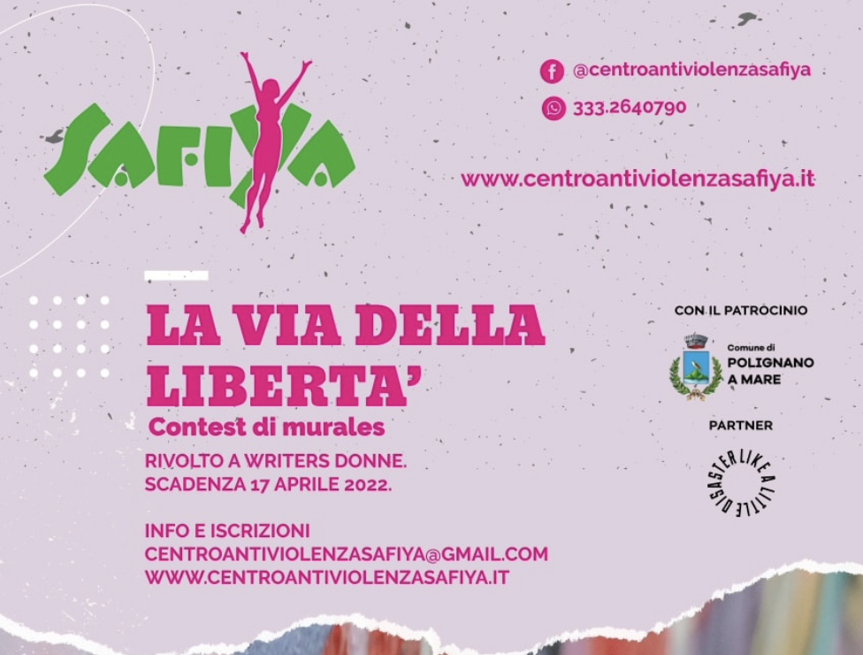 A Polignano “La via della libertà”, un contest di murales rivolto a writers donne
