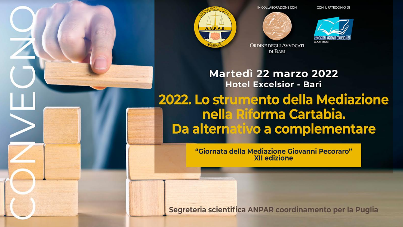 A Bari si svolgerà un convegno su Mediazione civile e commerciale