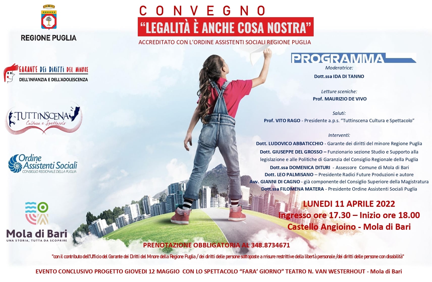 A Mola di Bari si svolgerà il convegno “Legalità è anche cosa nostra”