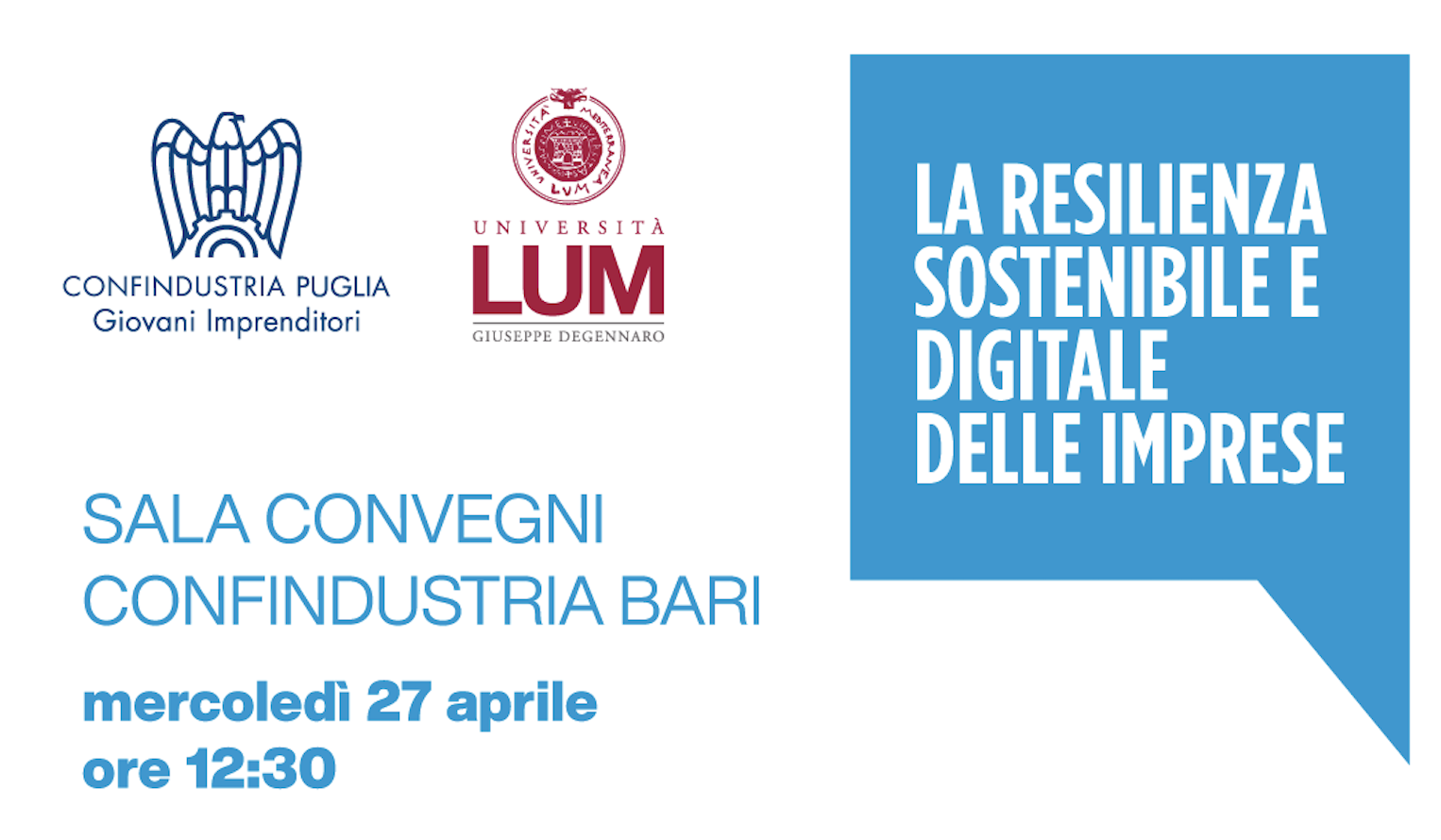 Bari, domani il convegno “La resilienza sostenibile digitale delle imprese”