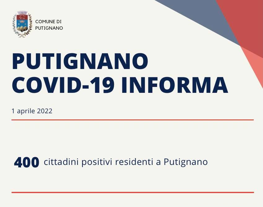 Putignano, positivi al covid a quota 400