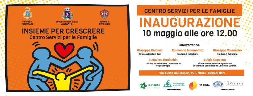 A Mola di Bari sarà inaugurato il Centro Servizi per le Famiglie “Insieme per Crescere”