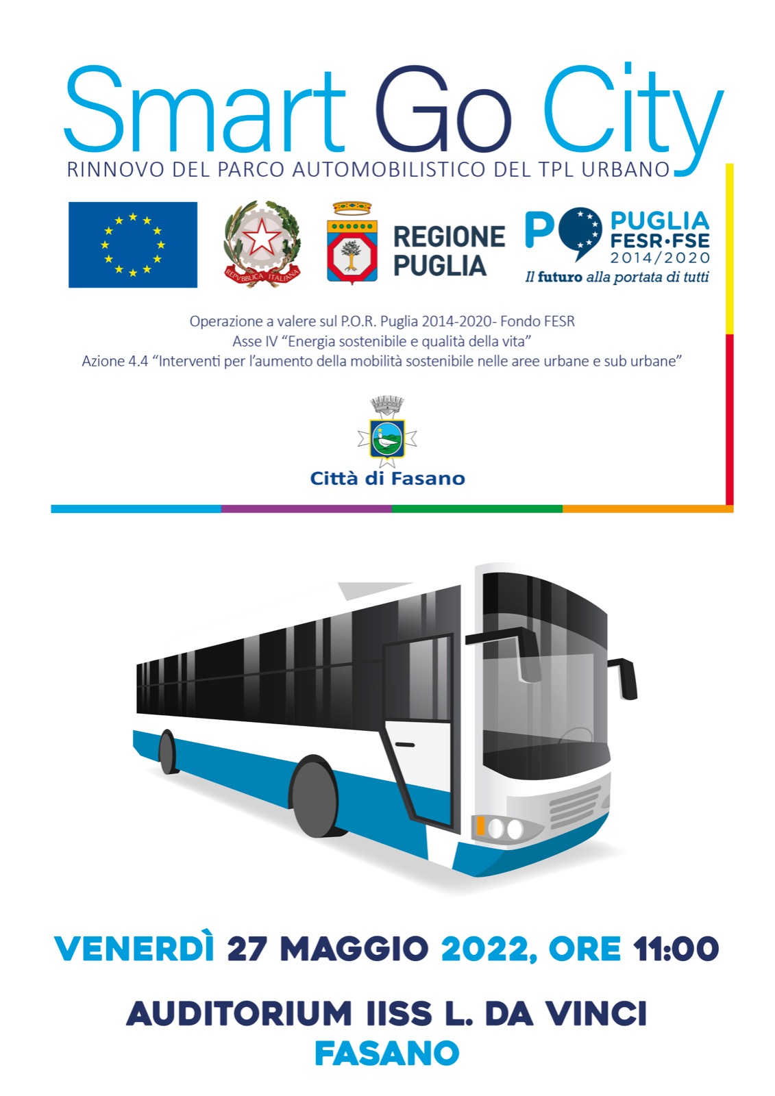 Fasano, «Smart go city», venerdì 27 maggio incontro pubblico sulla nuova mobilità del trasporto pubblico locale