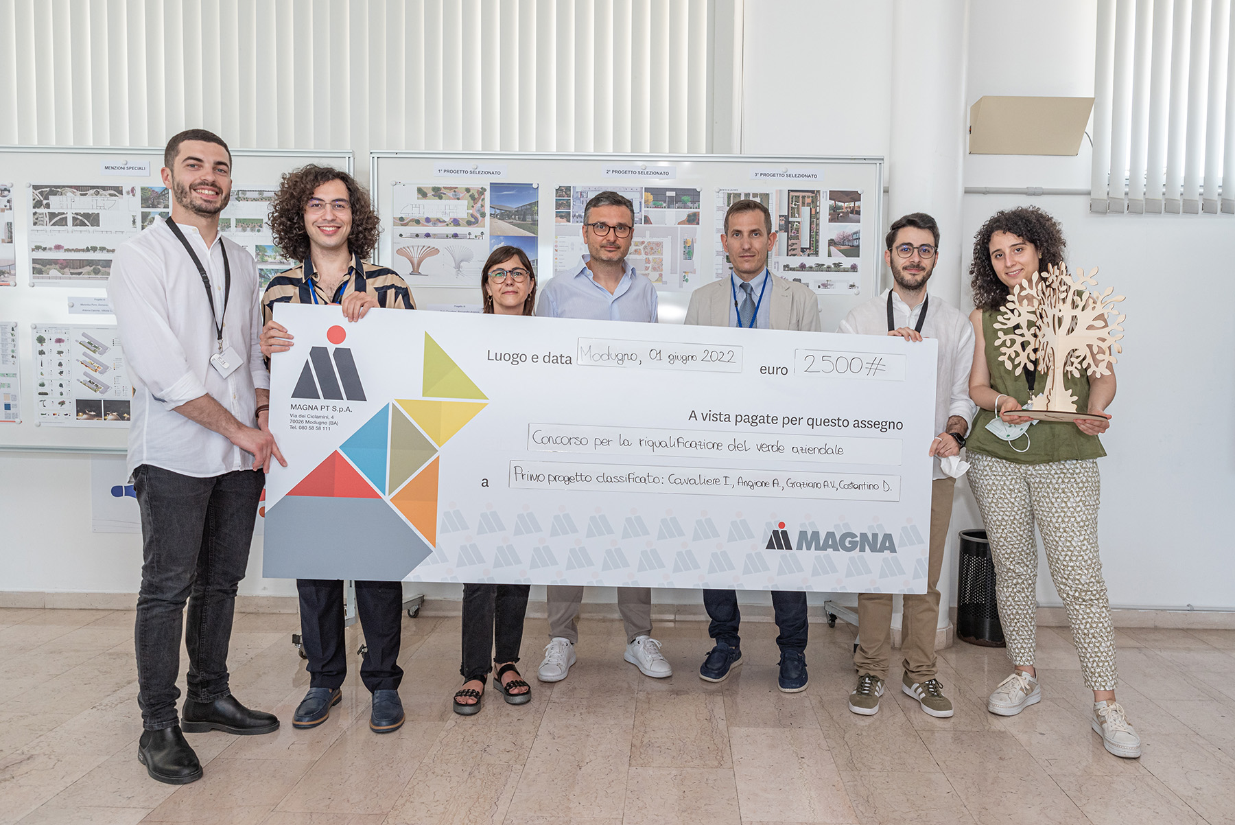 “Curves and Tree, il progetto vincitore made in Poliba per riqualificare l’area verde aziendale di “Magna PT S.p.A.”