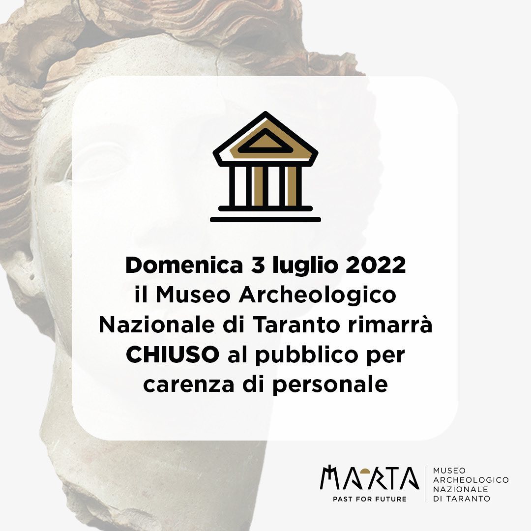 Taranto, Museo chiuso, “tornati indietro di anni”