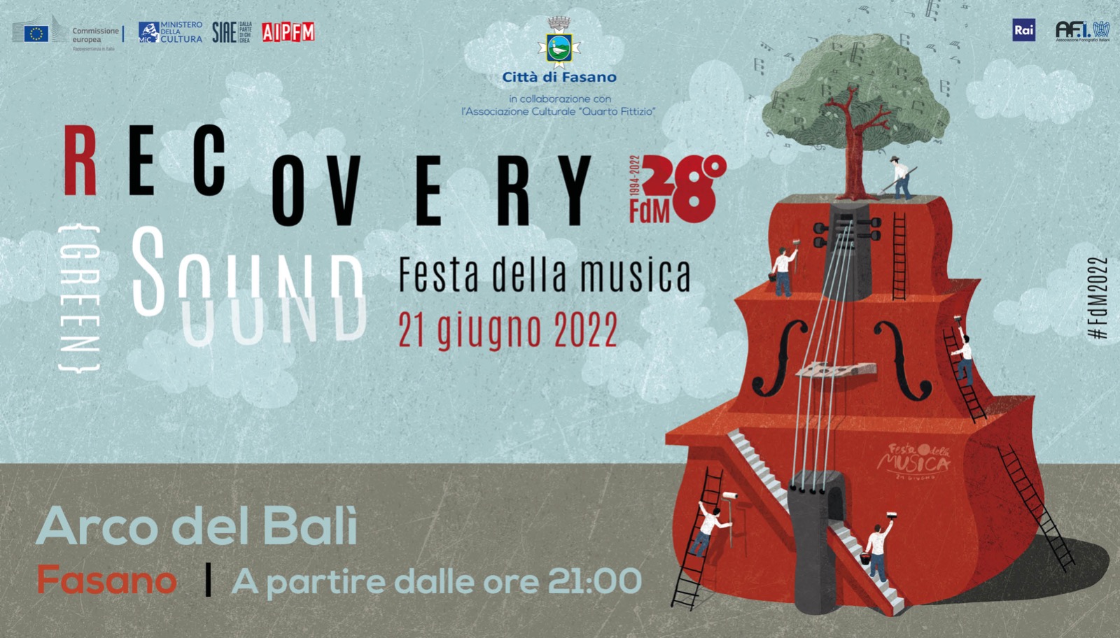 Festa della Musica 2022, il 21 giugno a Fasano “Recovery sound”