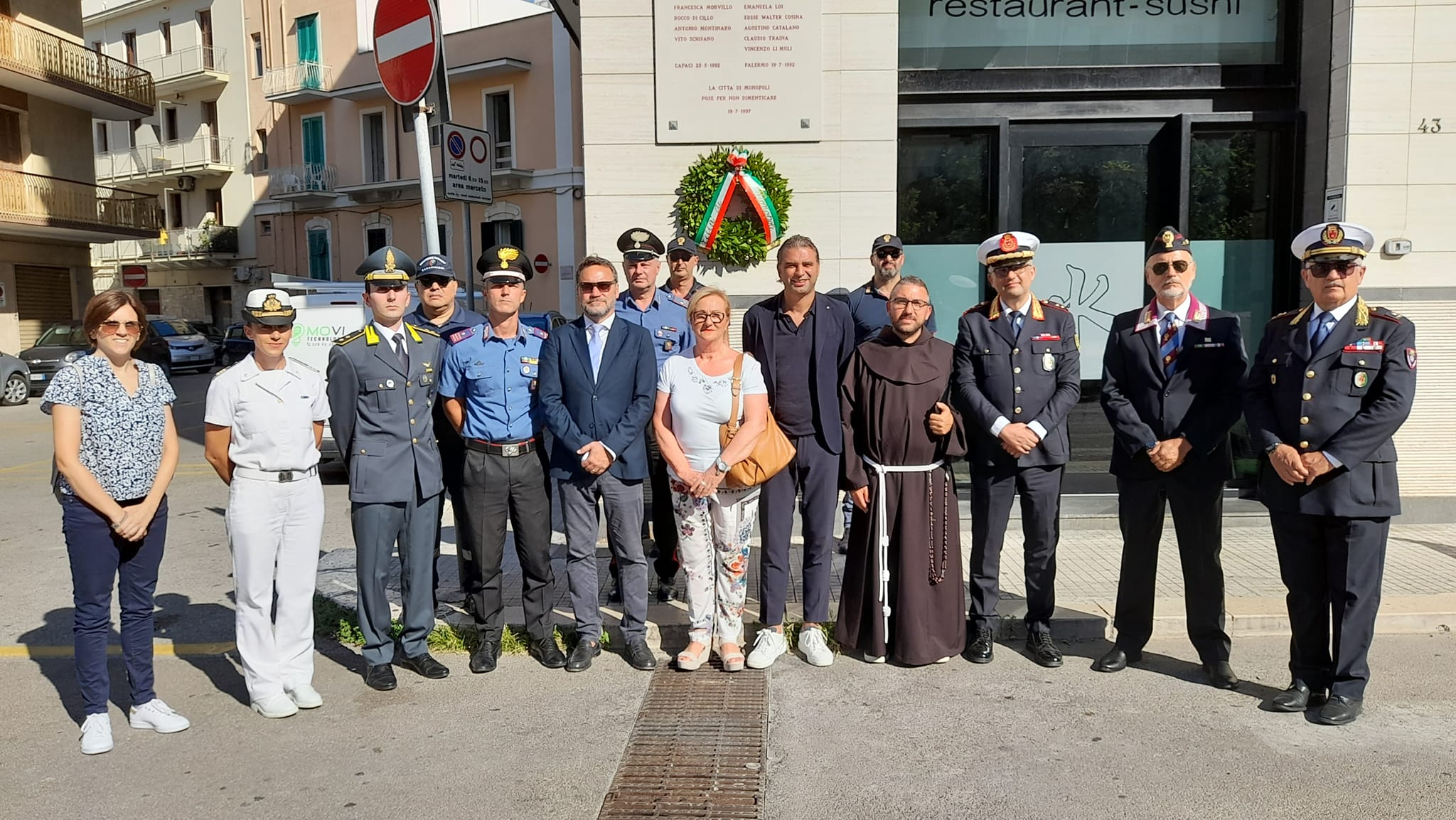 Monopoli, commemorazione istituzionale in ricordo di Borsellino