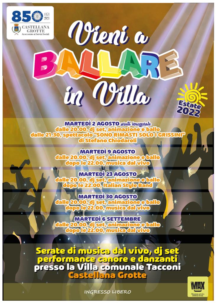 Vieni a ballare in Villa a Castellana, al via l’edizione 2022
