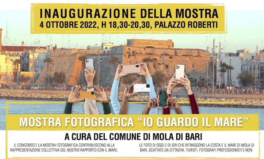 Domani a Mola di Bari sarà inaugurata mostra fotografica “Io Guardo il Mare”