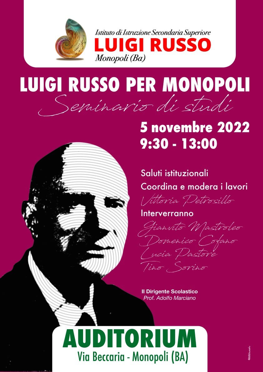 Monopoli, giornata di studi dedicata a Luigi Russo