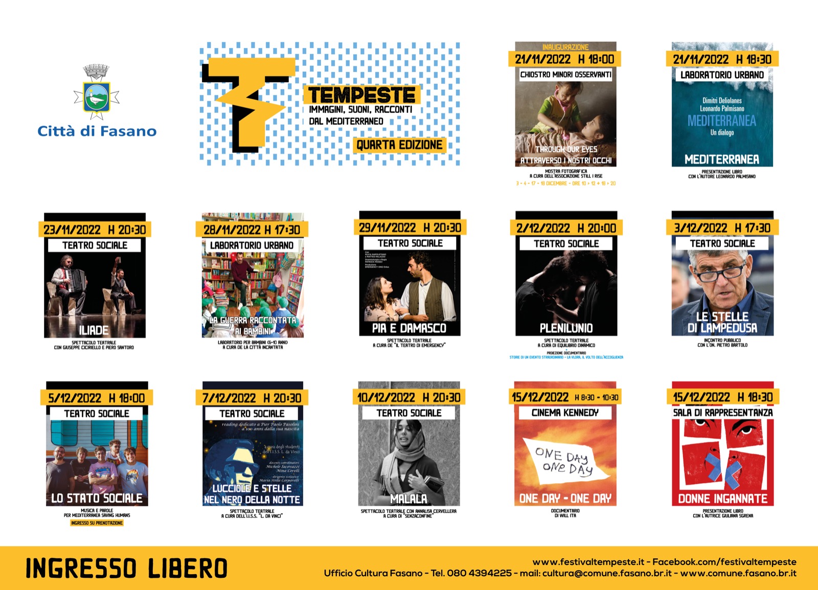 Fasano: «Tempeste – Immagini, suoni, racconti dal Mediterraneo»: al via la quarta edizione del Festival