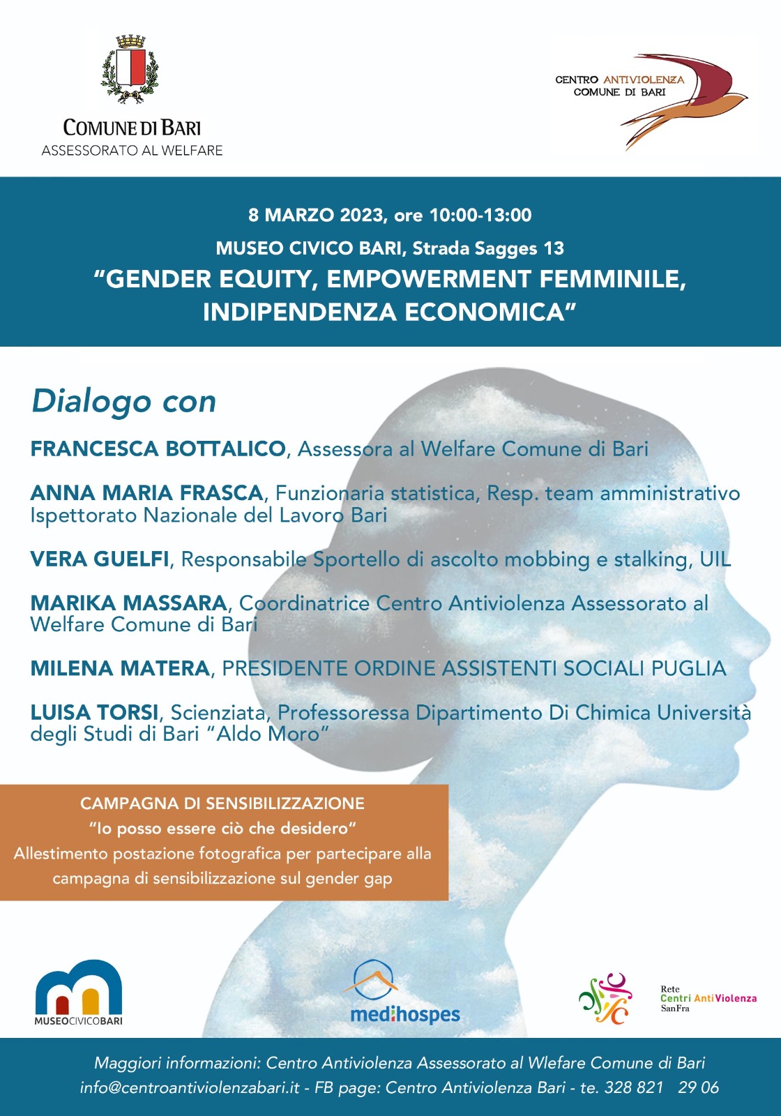 Bari: gli appuntamenti dell’assessorato al Welfare e dal Centro antiviolenza per la Giornata internazionale delle donne