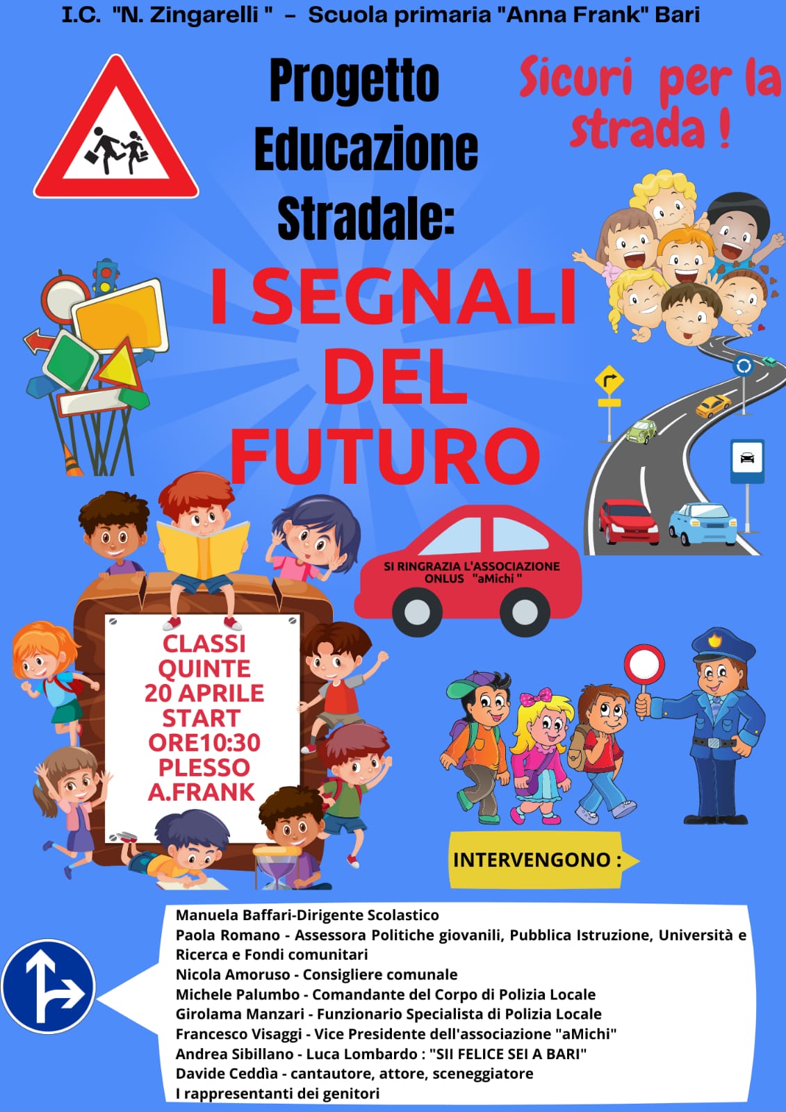 Bari: L’associazione aMichi presenta i nuovi segnali realizzati dagli studenti