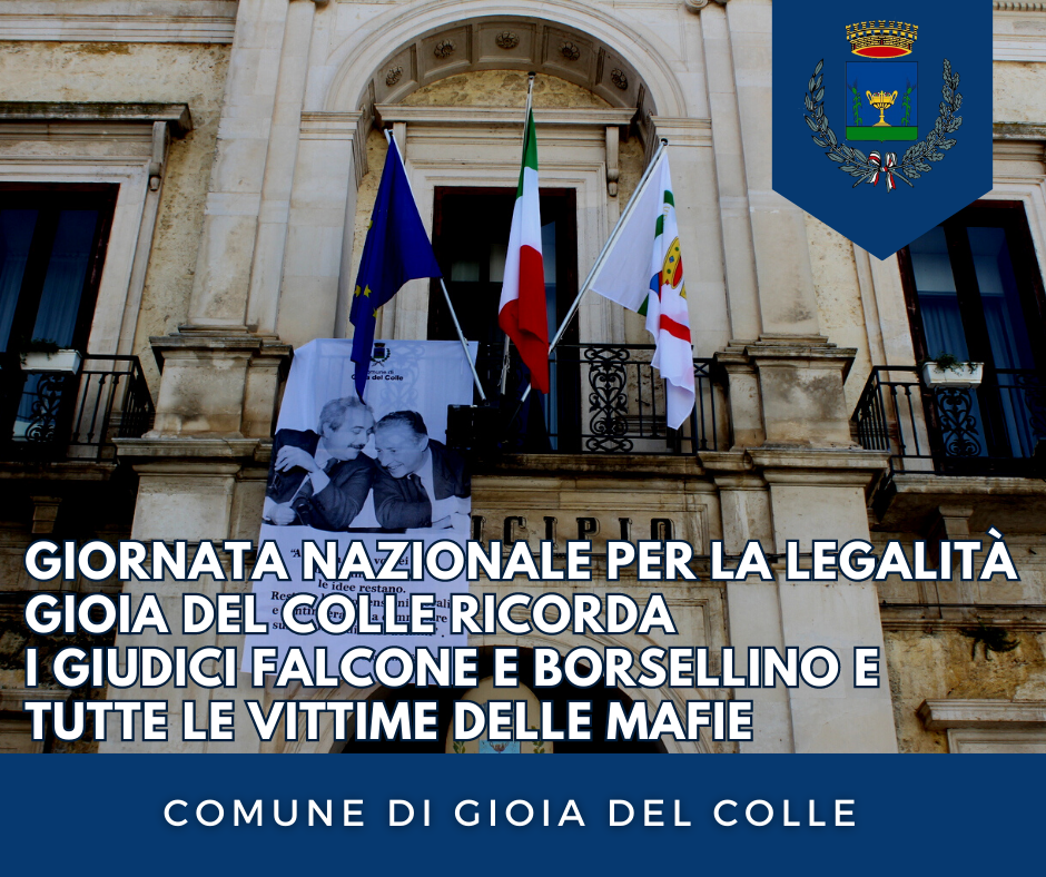 Gioia del Colle ricorda i giudici Falcone e Borsellino e tutte le vittime delle mafie
