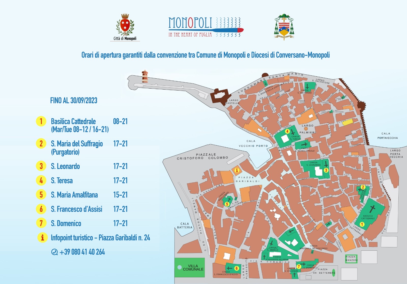 Monopoli, chiese aperte in città, si punta sull’accoglienza