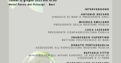 Confagricoltura: lunedì a Bari si svolgerà l’incontro “Il coraggio di cambiare, l’agricoltura tra rigenerazione e innovazione per ricominciare a crescere in Puglia”