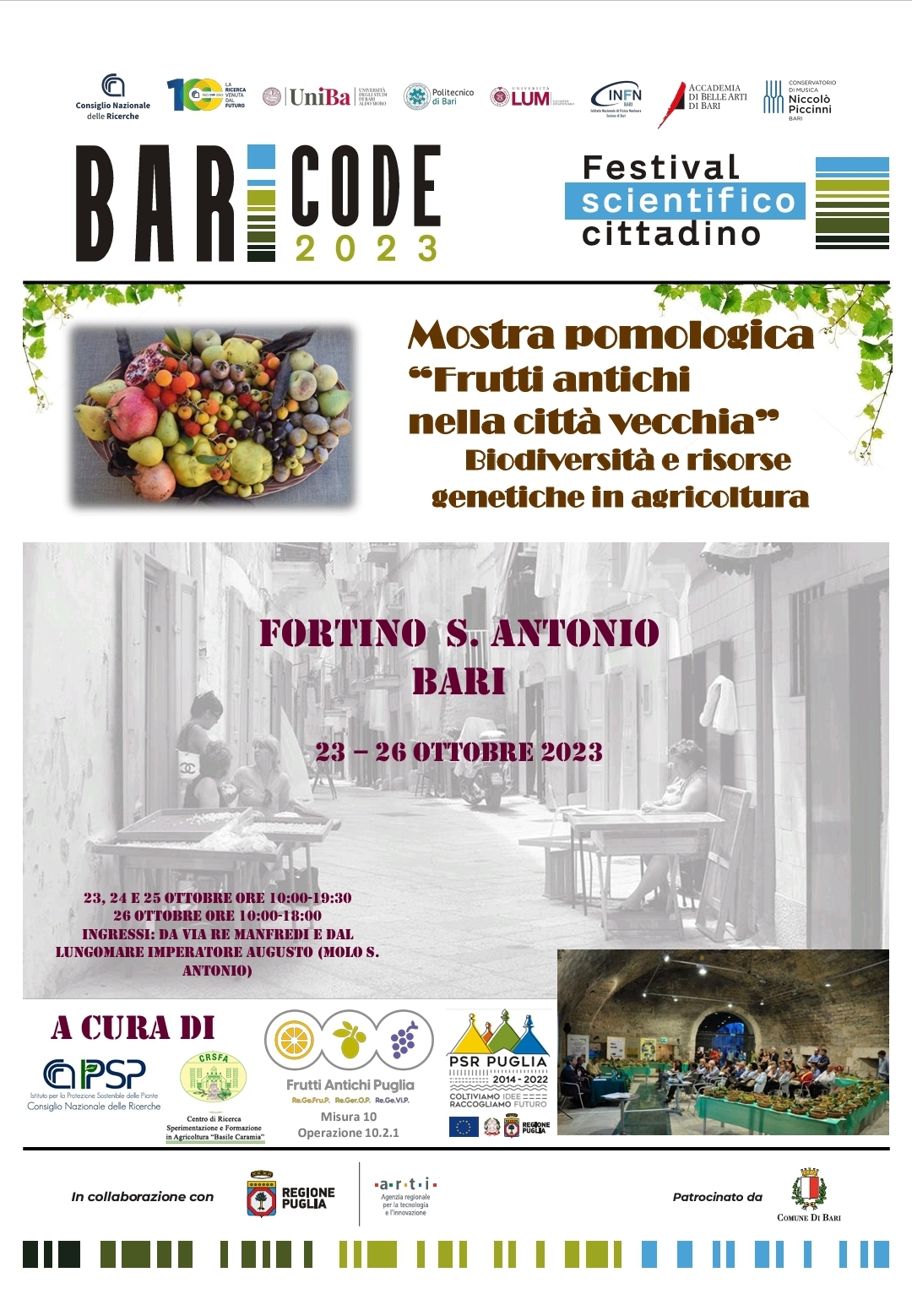 A Bari la mostra pomologica “Frutti antichi nella città vecchia”