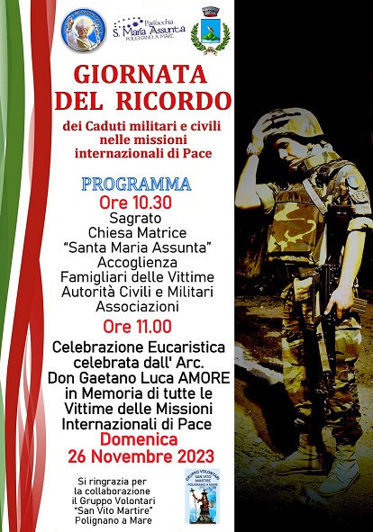 A Polignano si ricordano i caduti di Nassirya