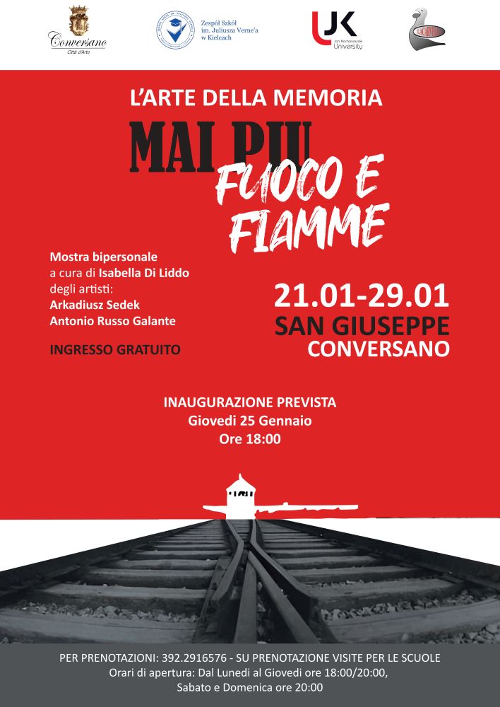 “L’Arte della Memoria. Mai più. Fiamme e Fuoco”, in mostra a Conversano