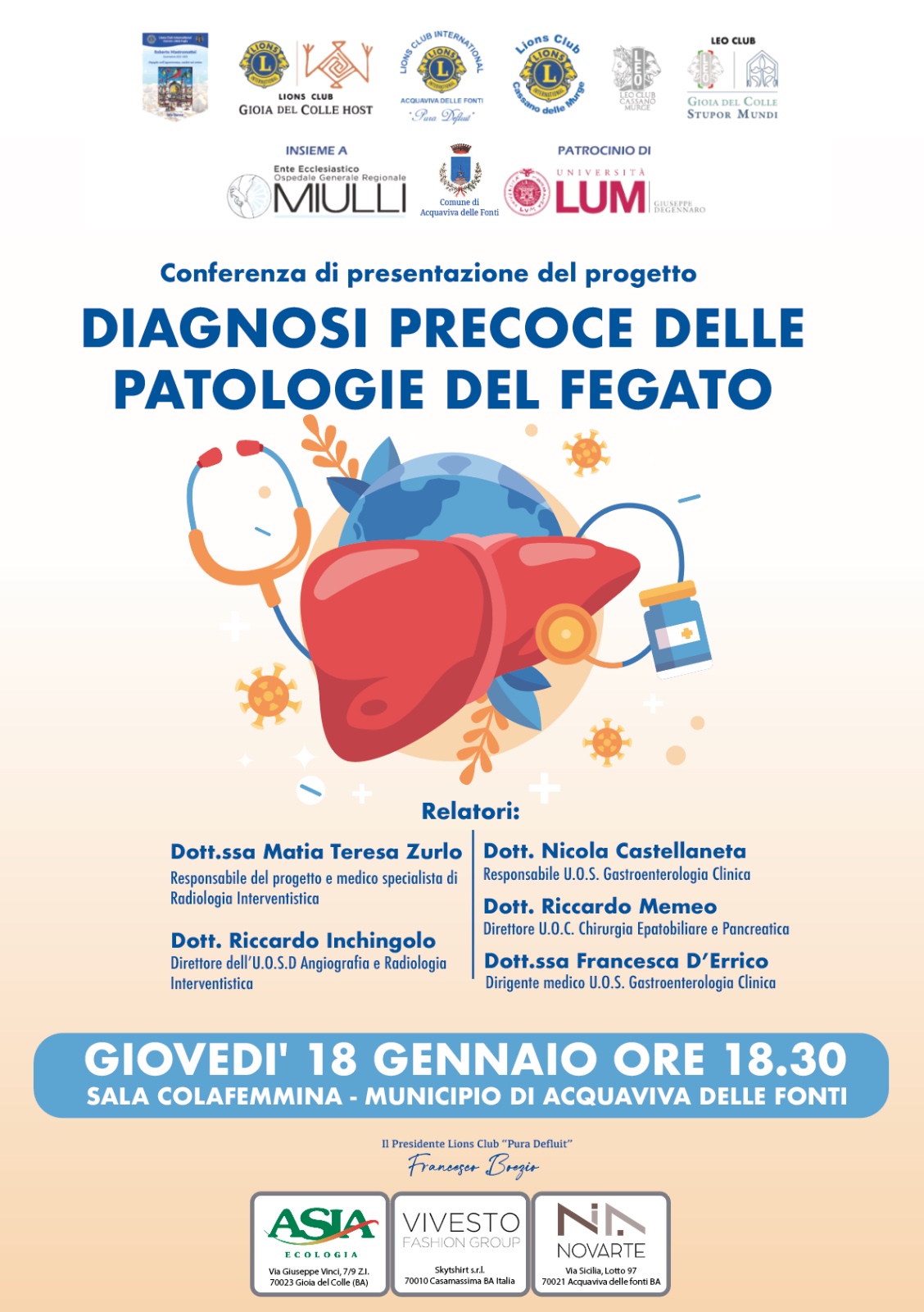 Acquaviva delle Fonti, un progetto sulle patologie del fegato