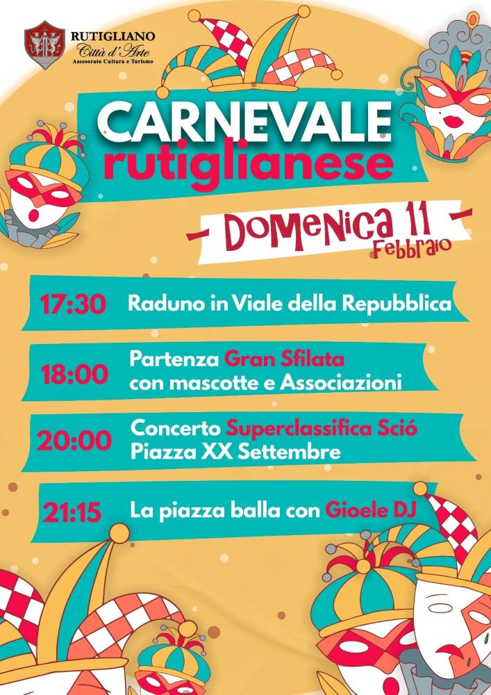 Rutigliano, domenica 11 febbraio arriva il “Carnevale rutiglianese”