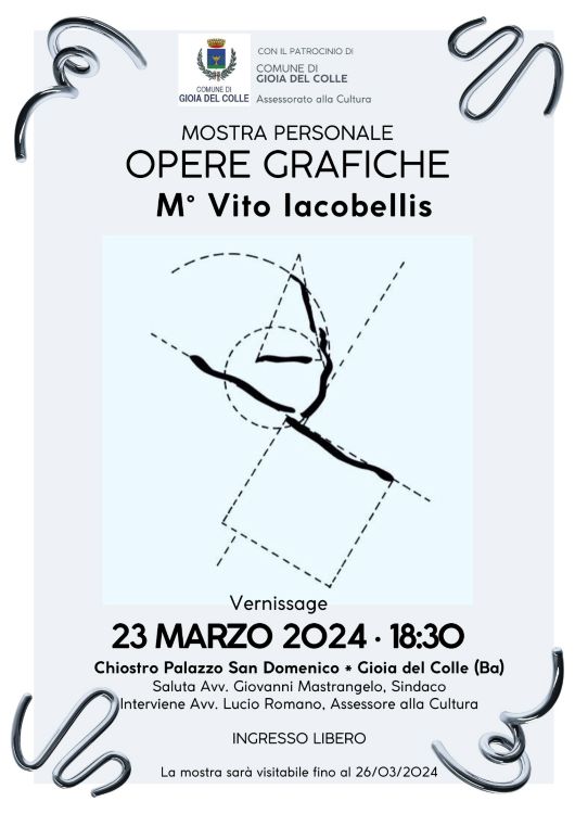 Gioia del Colle, Mostra Personale “Opere Grafiche” del M° Vito Iacobellis