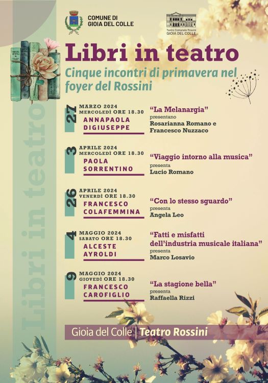 Gioia del Colle, Il 27 marzo parte “Libri in Teatro”
